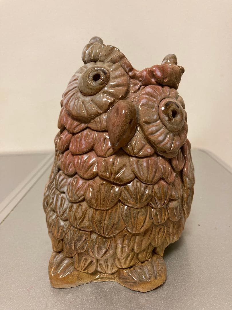 沖縄 焼き物 ふくろう 置物2体