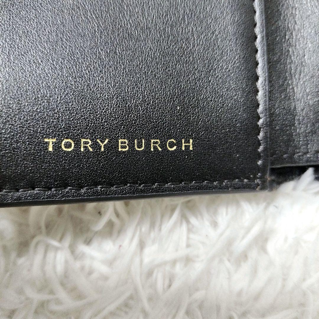 【美品✨】トリーバーチ　3つ折り財布　コンパクトウォレット　金ロゴ　レザー
