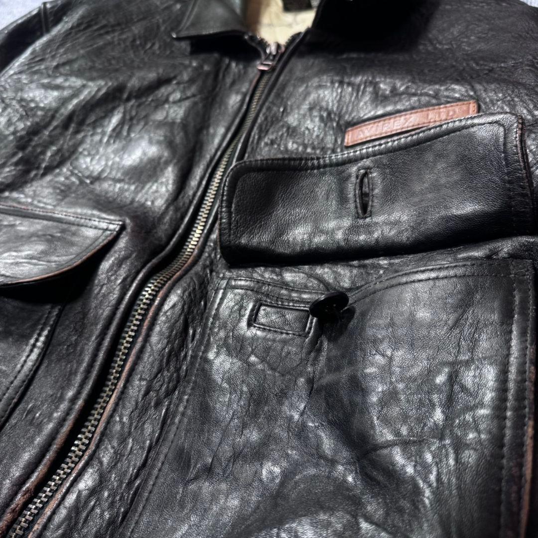 AVIREX G-1 A-2 レザーフライトジャケット 黒 本革 7823