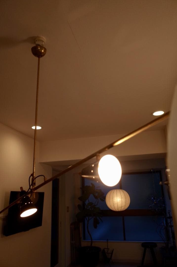 ミッドセンチュリー スティルノボ シャンデリア アンティーク イタリア 真鍮