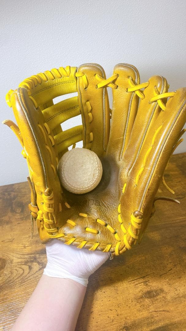 【送料無料】ザナックス 軟式用グローブ 外野手用 草野球 イエロー 一般軟式用