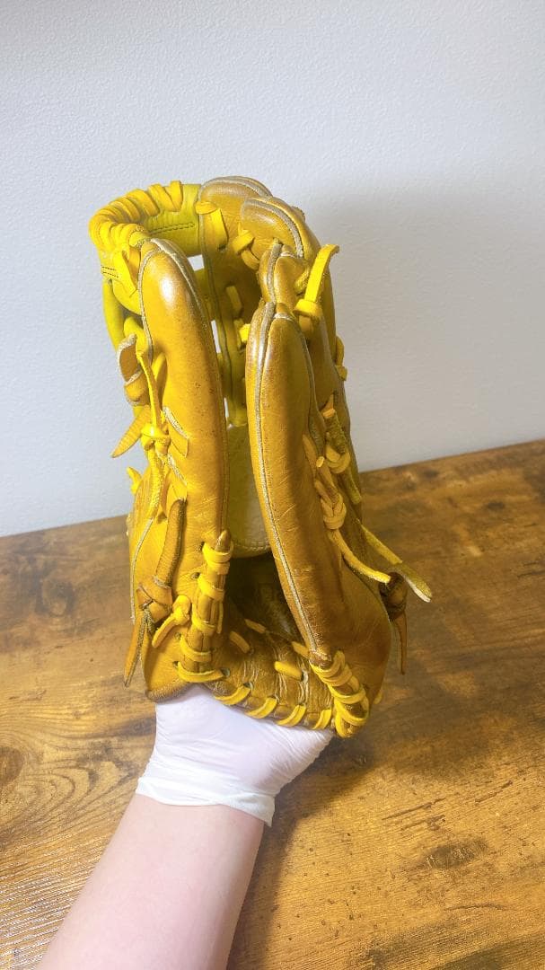 【送料無料】ザナックス 軟式用グローブ 外野手用 草野球 イエロー 一般軟式用