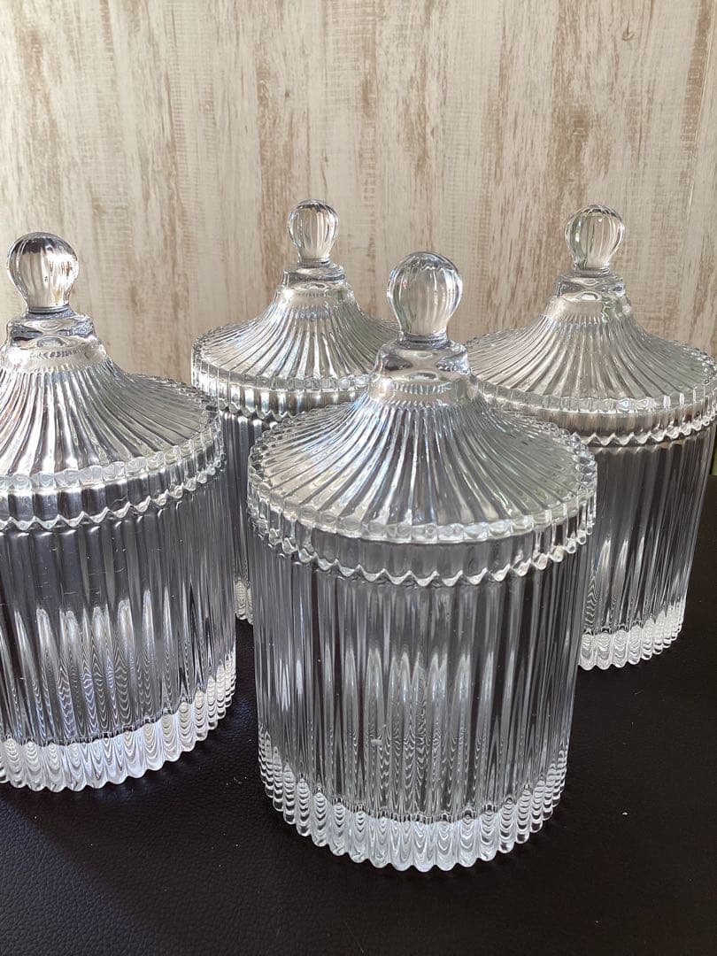 リブデザイン ガラス保存容器 8個セット　キャニスター