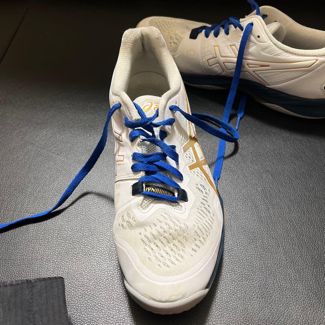 ASICS バレーボールシューズ ホワイト/ブルー/ゴールド