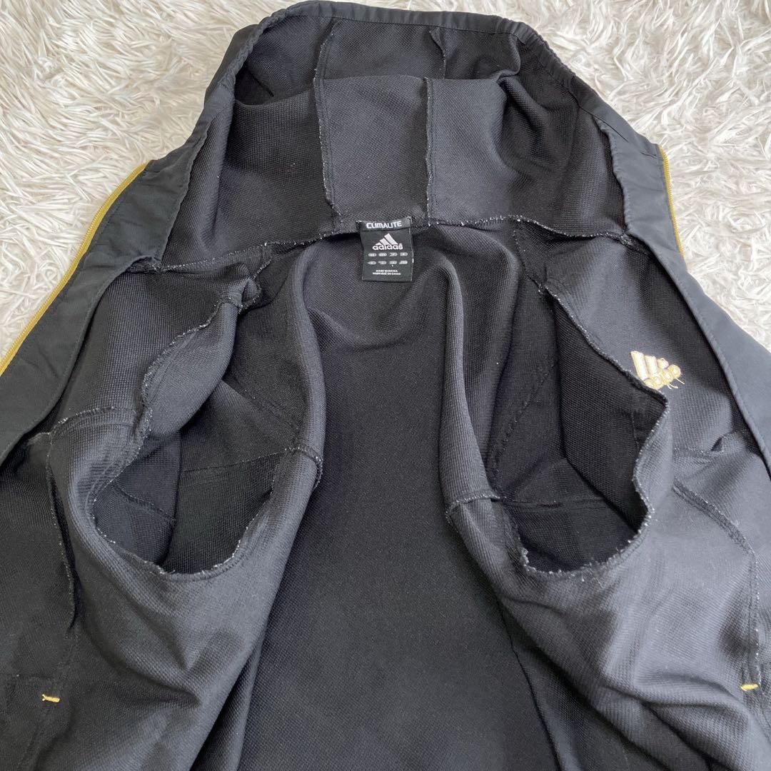 ◎極美品 アディダス 人気の黒×金 ジャージ上下セット L スポーツスタイル