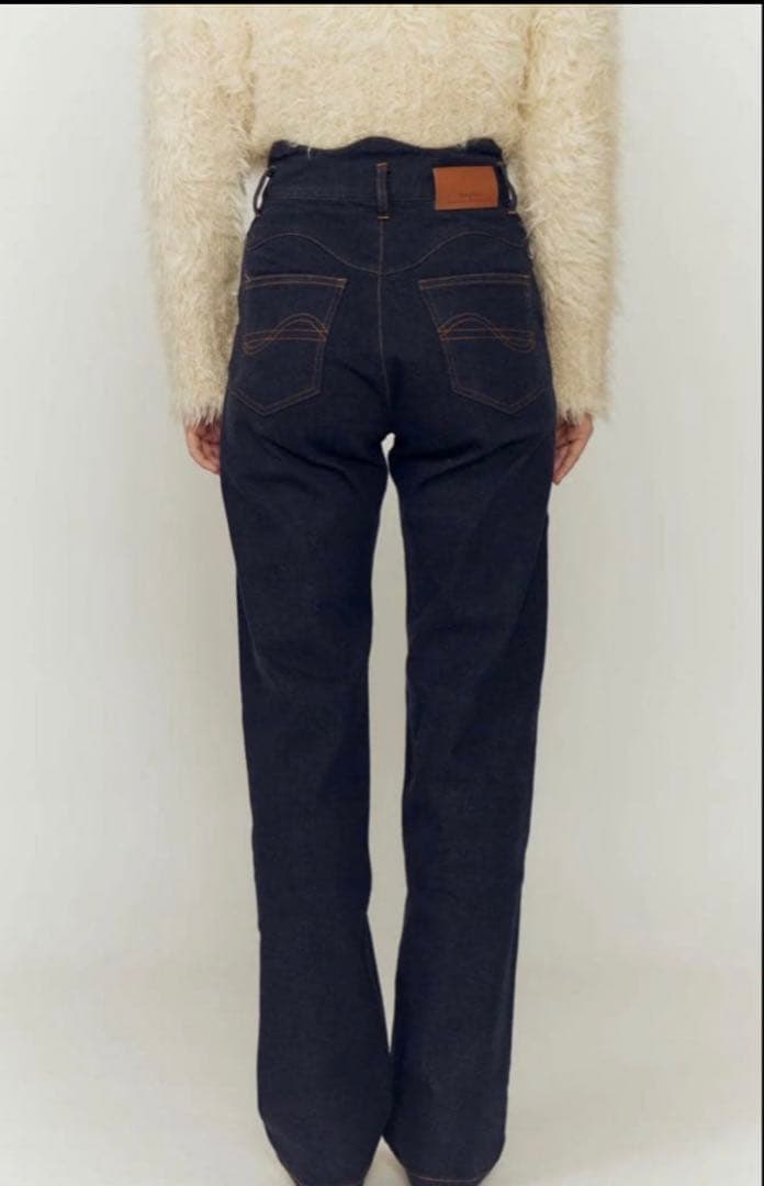 パンツ eaphi WAVE DESIGN HIGH WAIST DENIM short