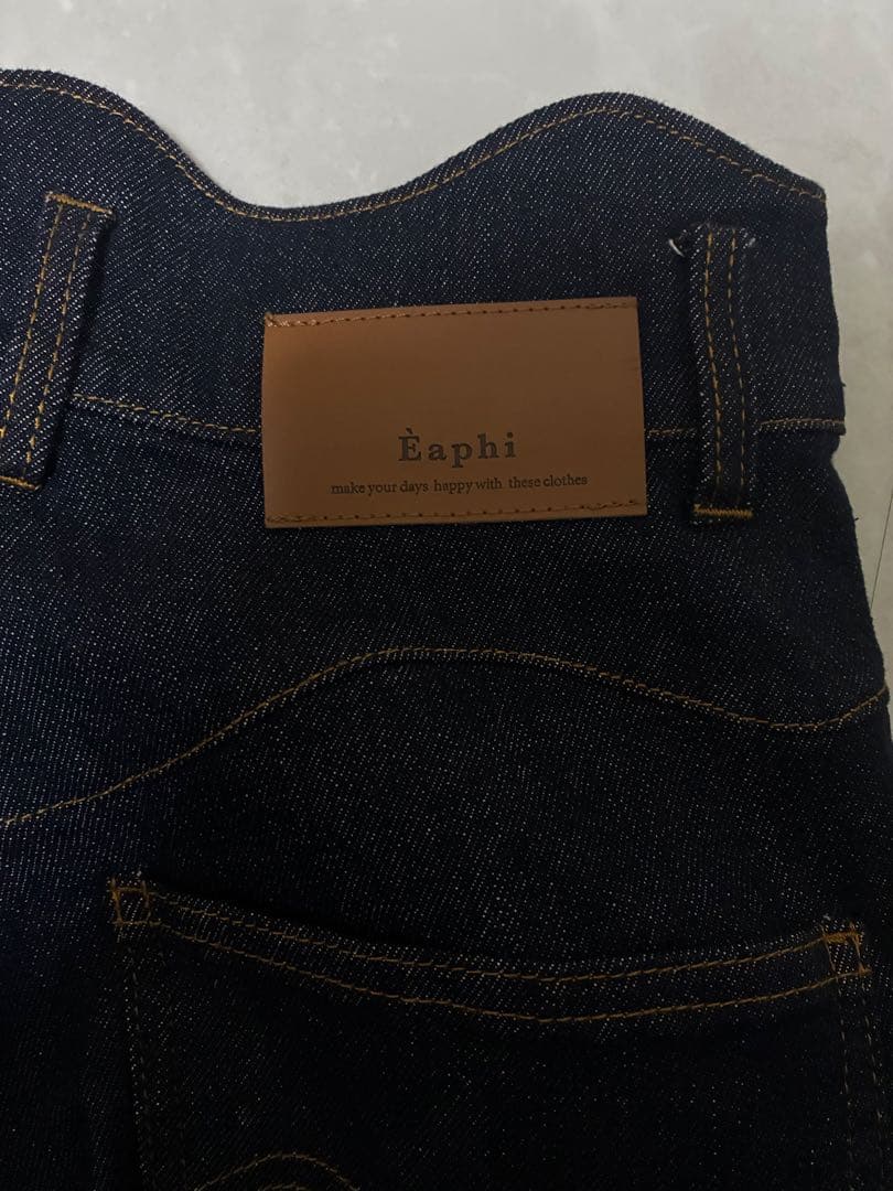 パンツ eaphi WAVE DESIGN HIGH WAIST DENIM short
