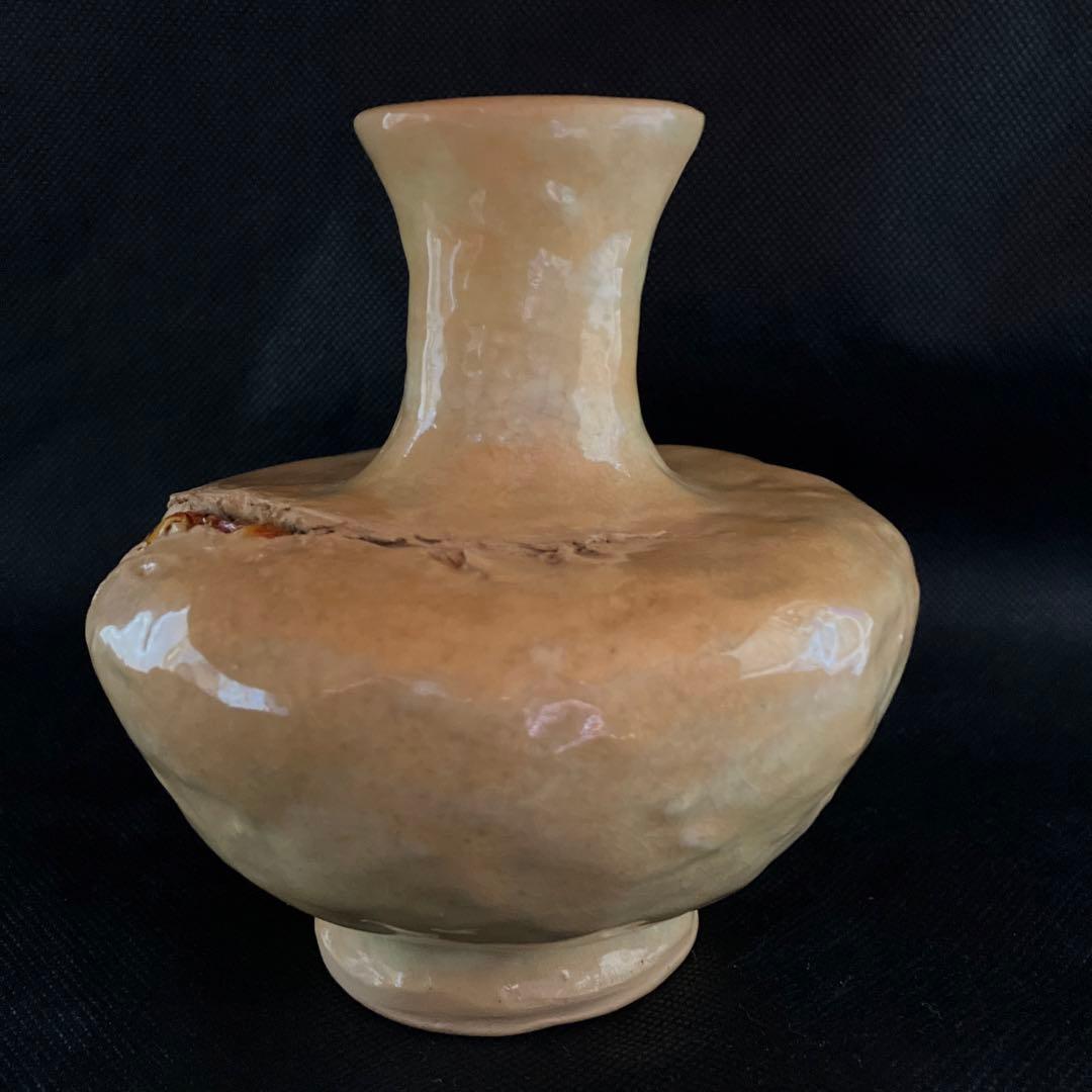 二六焼　楽山焼　水月焼　佐々木二六　　天神蟹　花瓶　花器　一輪挿し　年代物　珍品