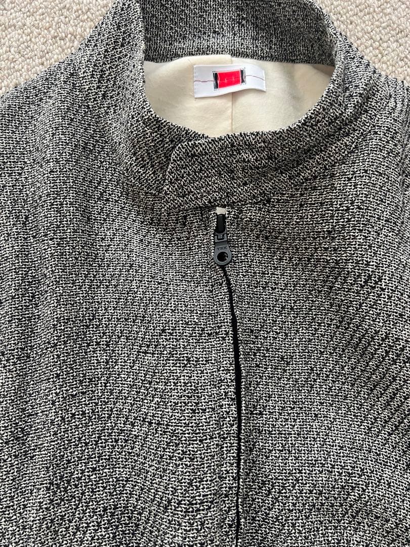 by H. グレー ジップアップ リブ編みジャケット