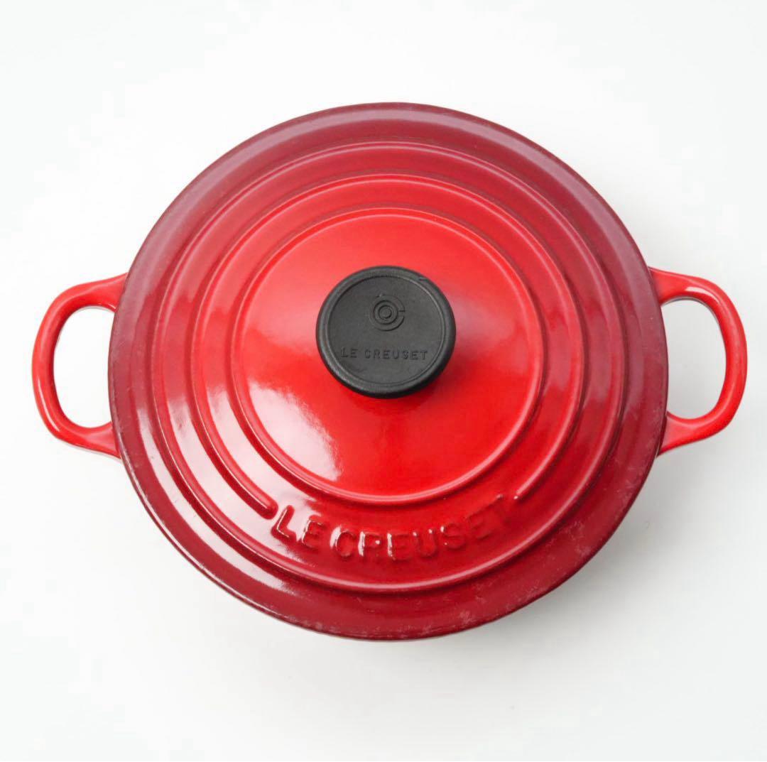 【美品】LE CREUSET　ココット ジャポネーズ チェリーレッド　18cm