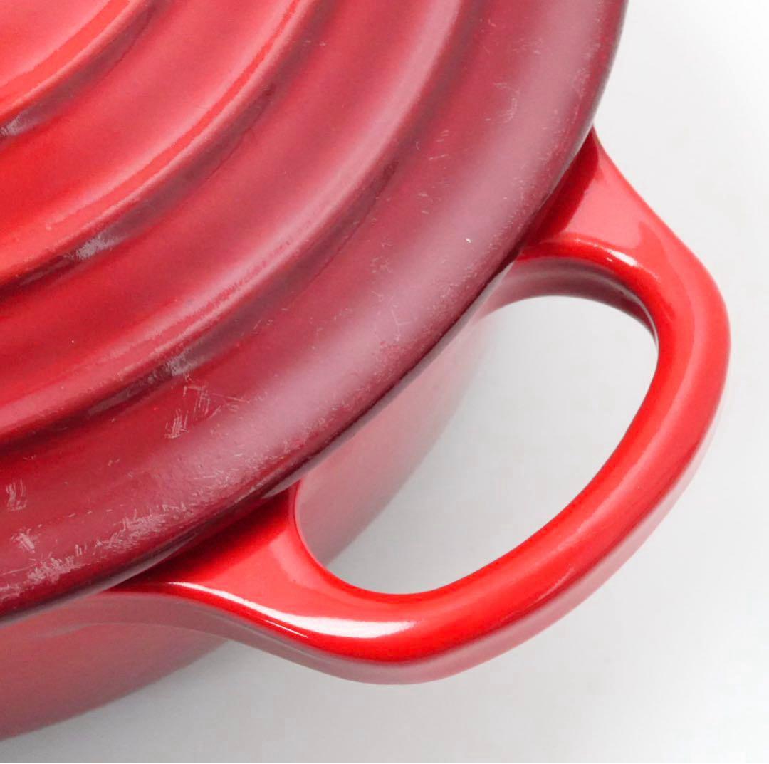 【美品】LE CREUSET　ココット ジャポネーズ チェリーレッド　18cm