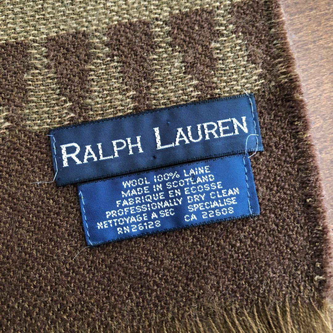 RALPH LAUREN スコットランド製　マフラー　ラグ柄　ラルフローレン