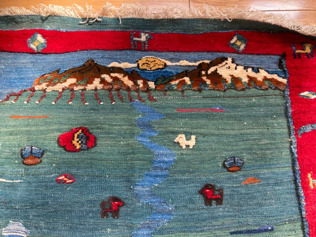 【在庫一掃セール】カシュガイ キリム ウール 152cm×106cm