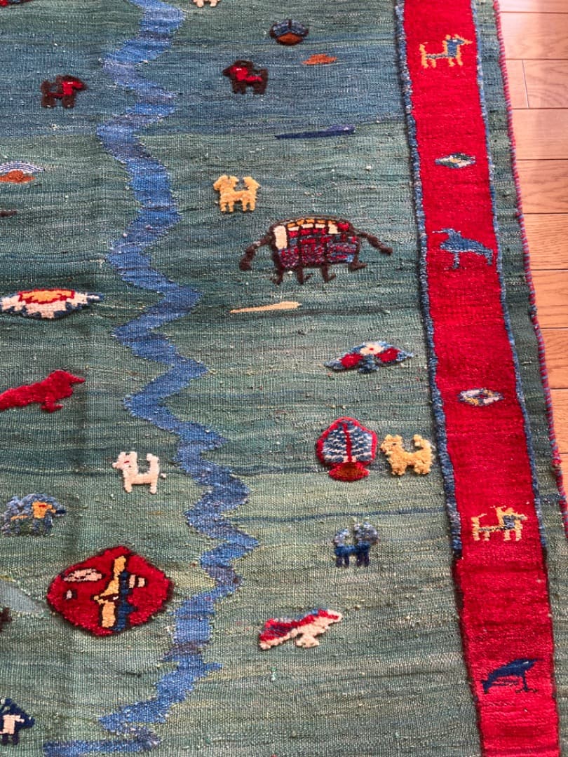 【在庫一掃セール】カシュガイ キリム ウール 152cm×106cm