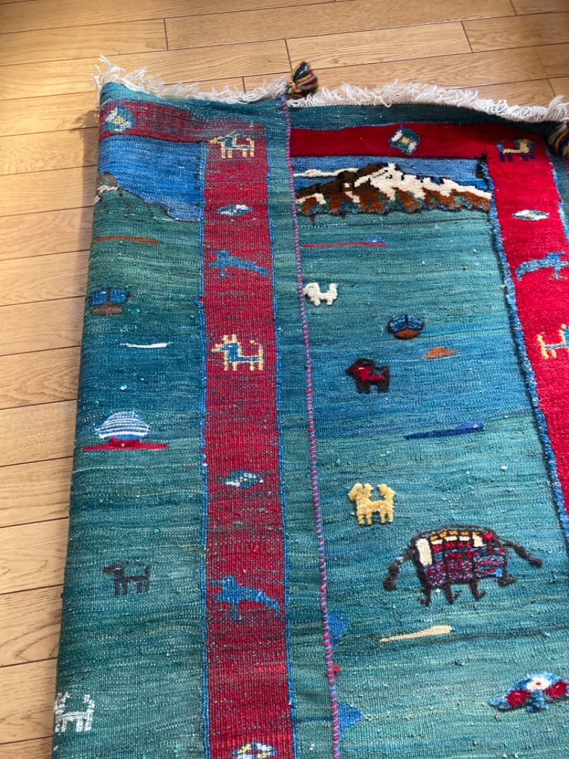 【在庫一掃セール】カシュガイ キリム ウール 152cm×106cm