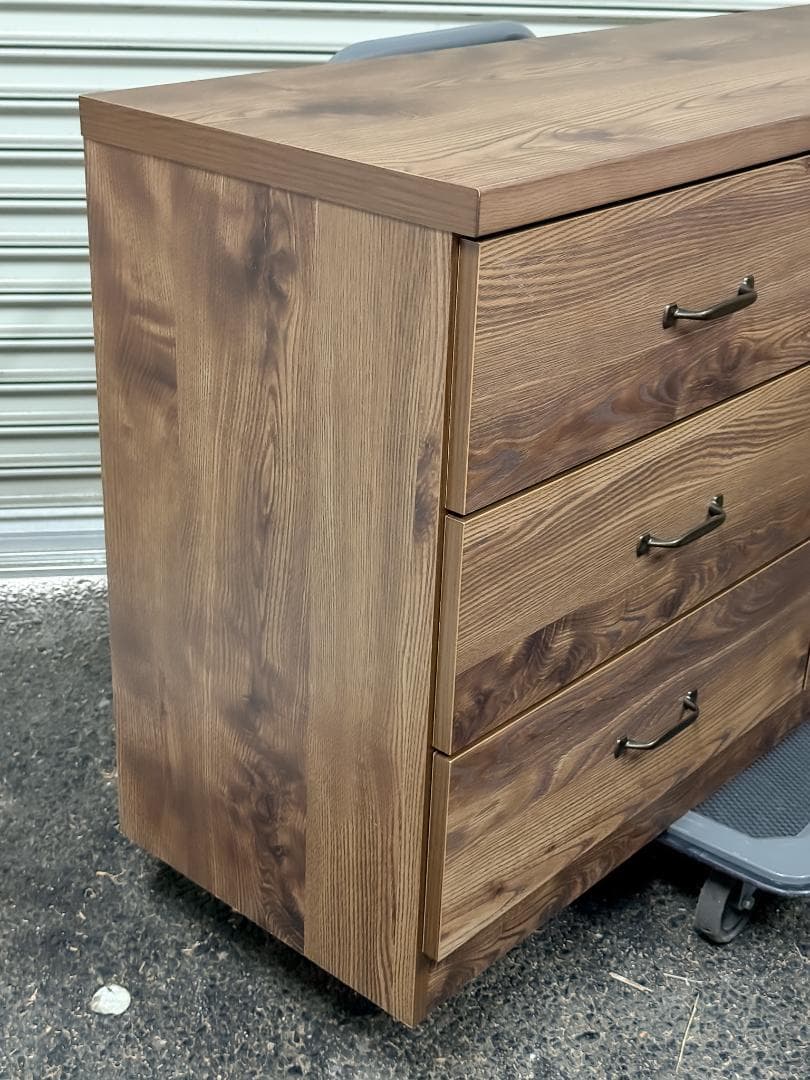 LOWYA ローチェスト 6段 幅121.5cm 木目調 中古美品