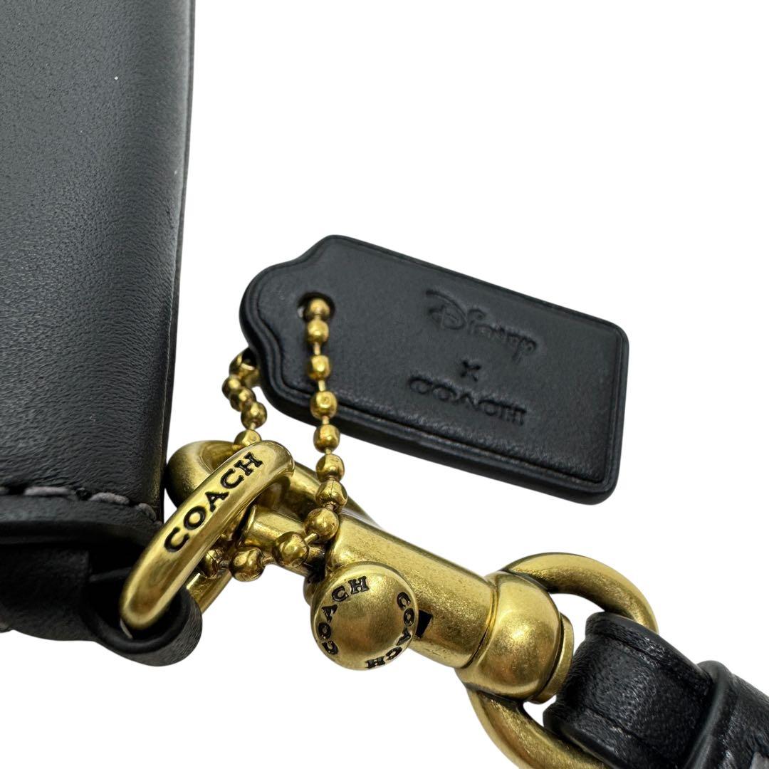 極美品 コーチ ポーチ ディズニーコラボ プルート ブラック 現行