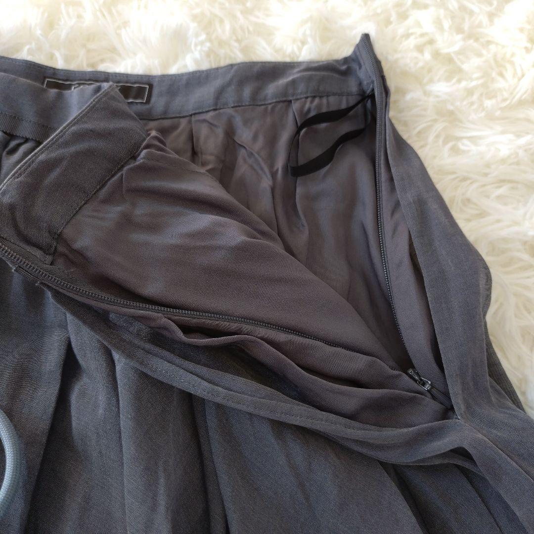 フォクシー FOXEY シアーサーキュラースカート シルク混 シフォン 40