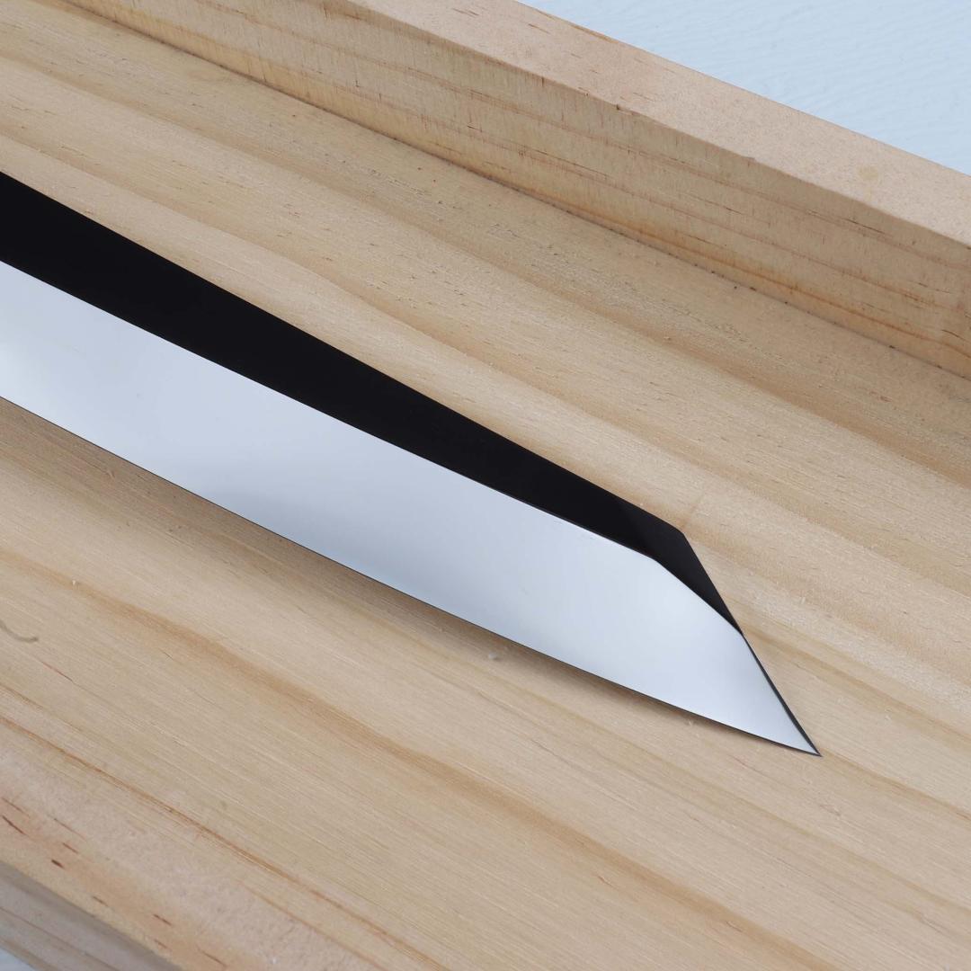 7314 切付包丁 尺一 ウルトラ鏡面仕上げ 刺身包丁 黒檀五本銀巻八角柄