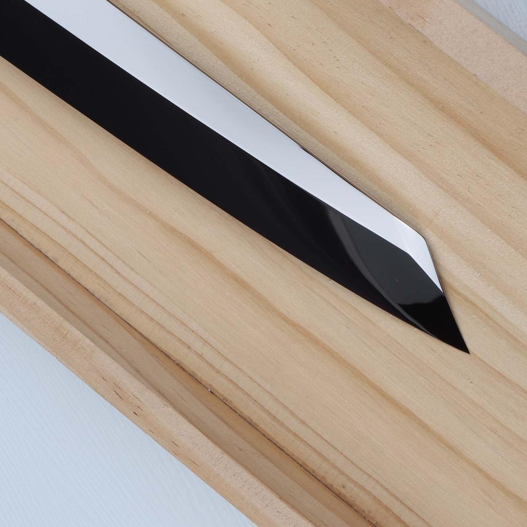 7314 切付包丁 尺一 ウルトラ鏡面仕上げ 刺身包丁 黒檀五本銀巻八角柄