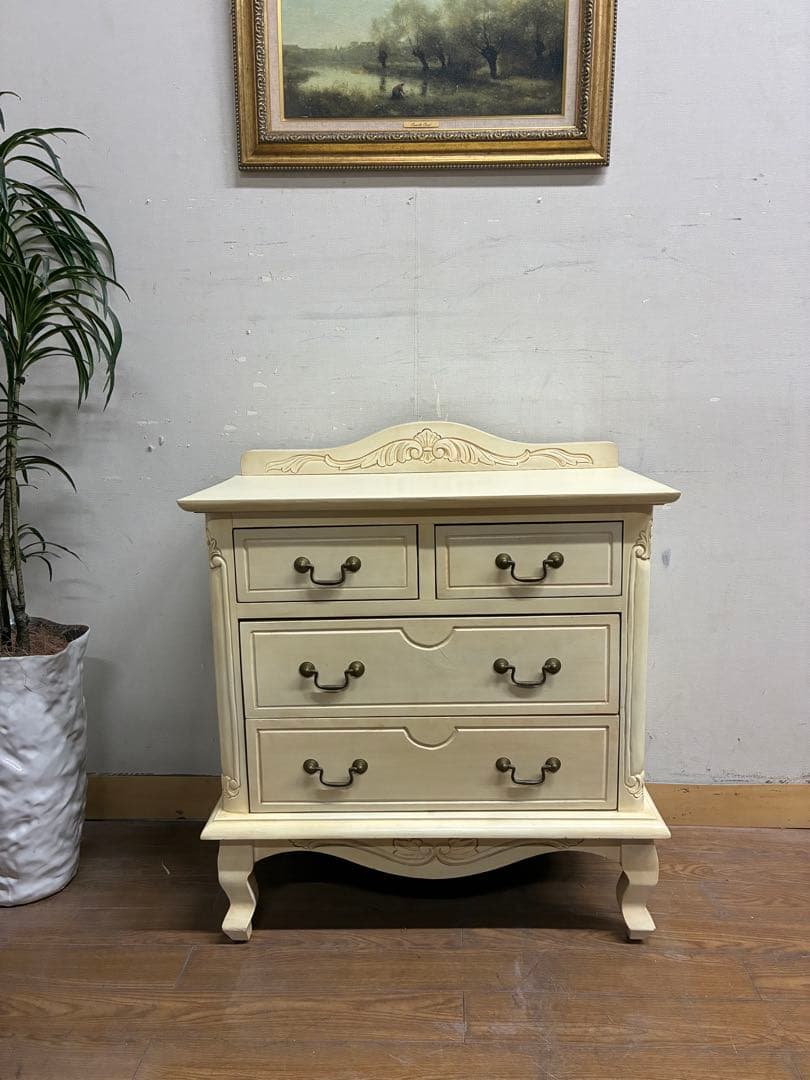 管439☆フレンチスタイル☆アンティーク調☆姫系☆3段チェスト