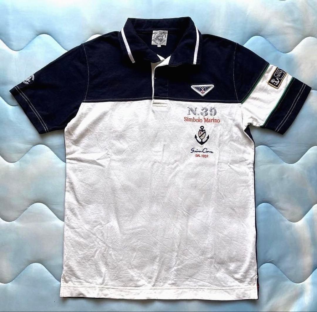 シナコバ⚓️ラガーシャツ ★半袖メンズ　Ｌサイズ