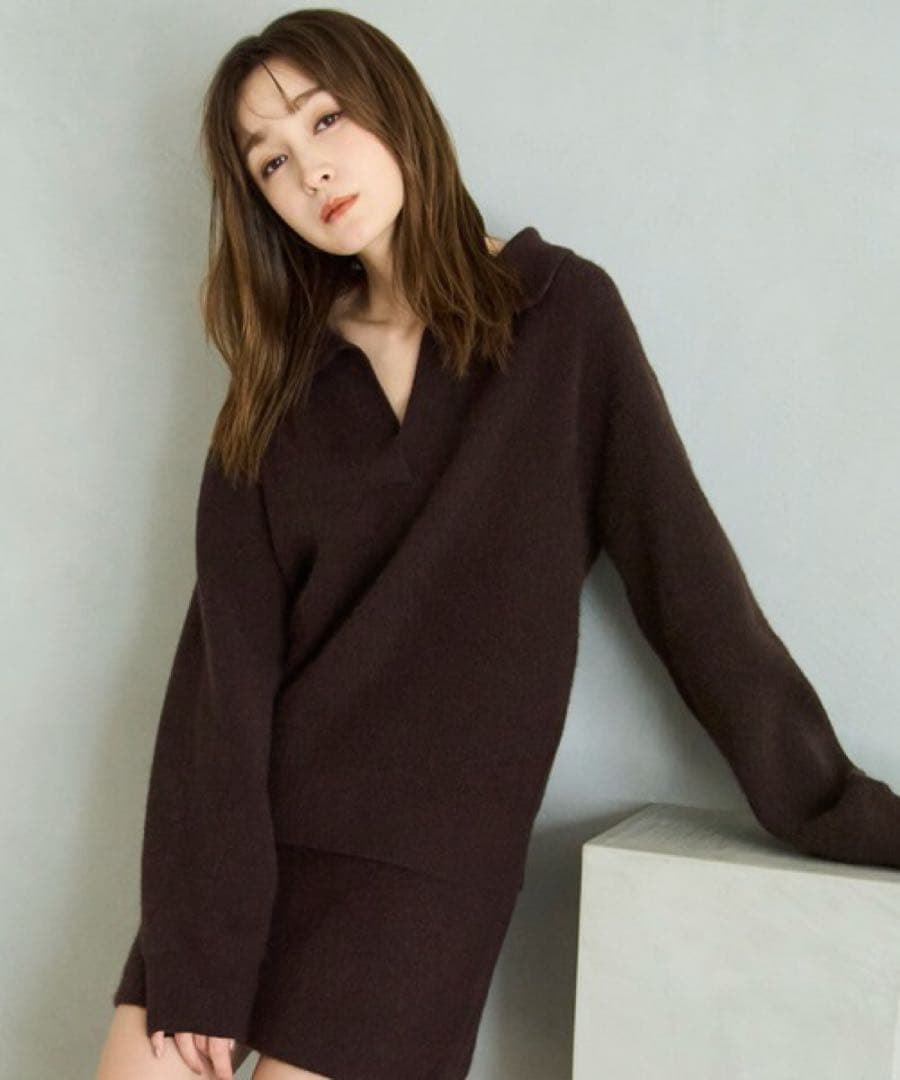 FRAY I.Dラクーンダブルフェイスポロカラープルオーバーセットアップ