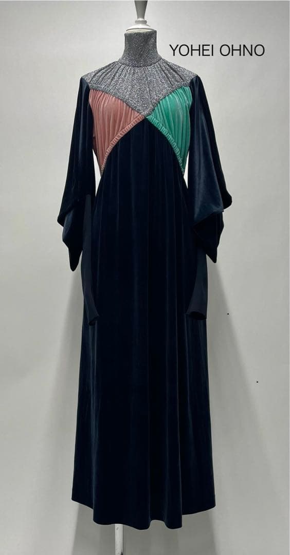 （最終値下げ）YOHEI OHNO ベルベットロングドレス　バイカラー
