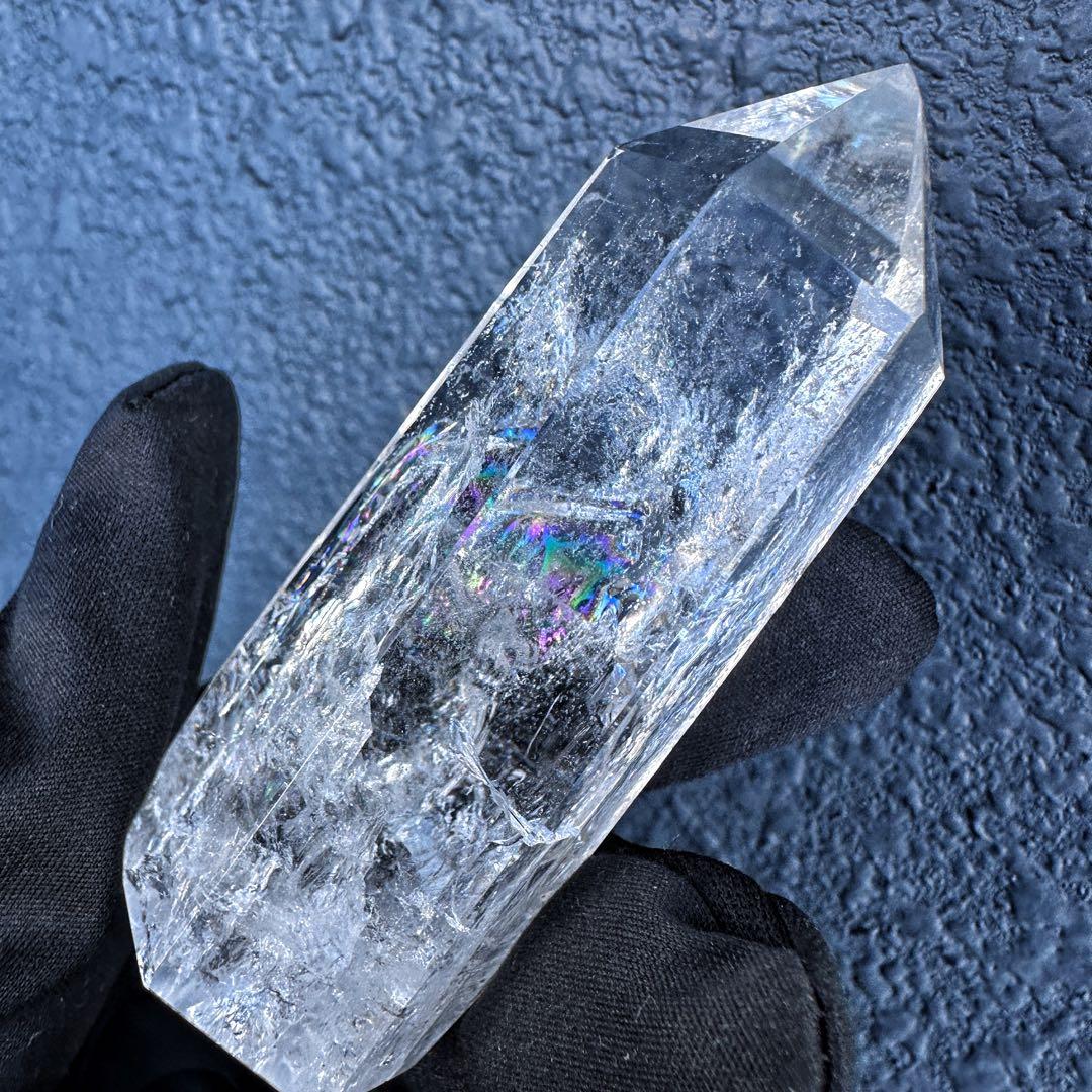 アゼツライト☆レインボー☆ヒマラヤ水晶六角柱パワーストーン天然石 原石A1315