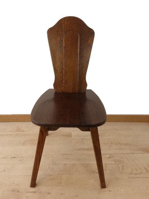 勇峰工芸　チロル　イス①　チェアー　ナラ材家具　 旭川家具　再塗装済　ＵＳＥＤ