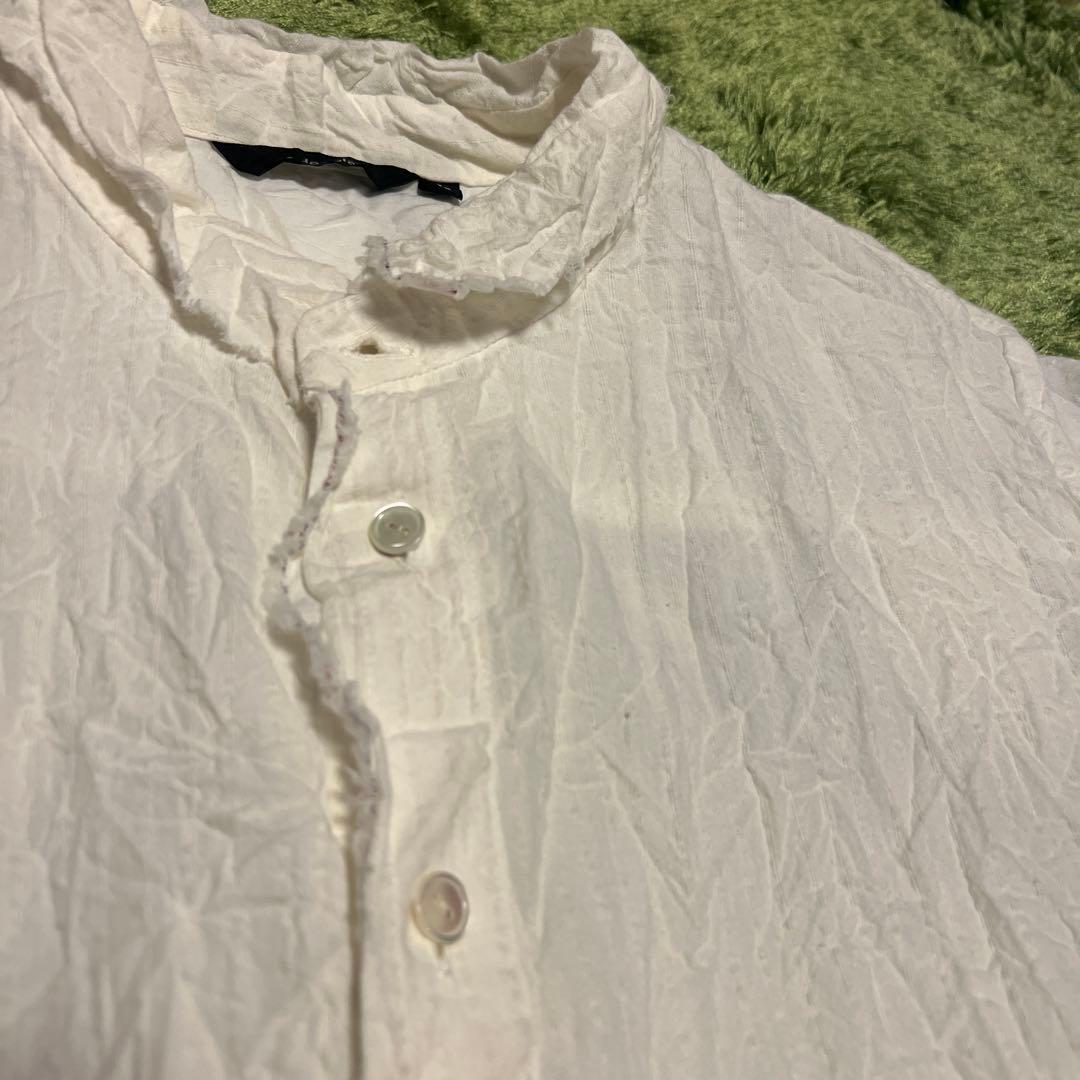 pas de calais ホワイト 半袖シャツ