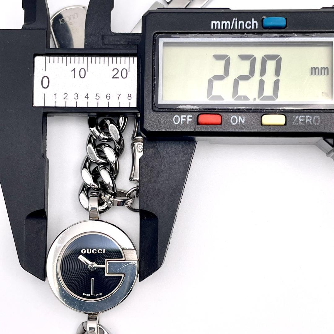 グッチ 107 レディース 時計 Gフェイス チェーン シルバー文字盤 稼動