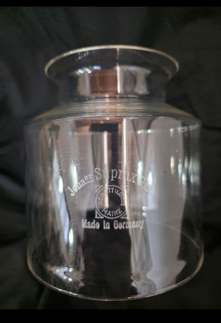 サファイアストーブ　耐熱ガラス　ビンテージストーブ　ガラスホヤ　ドイツ製