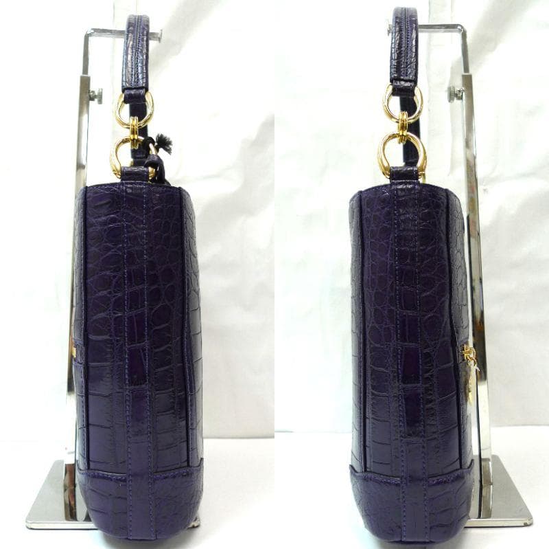 【未使用】BEAUGRAND　２WAYバッグ　クロコダイル　JRA公認　パープル