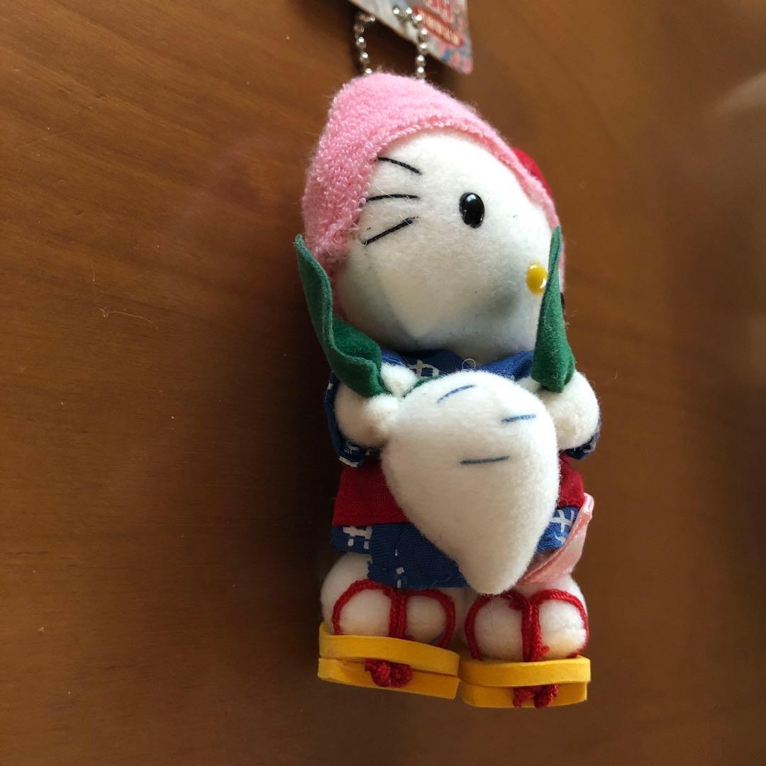 ぬいぐるみキーホルダー　キティちゃん（鹿児島限定　桜島だいこん）