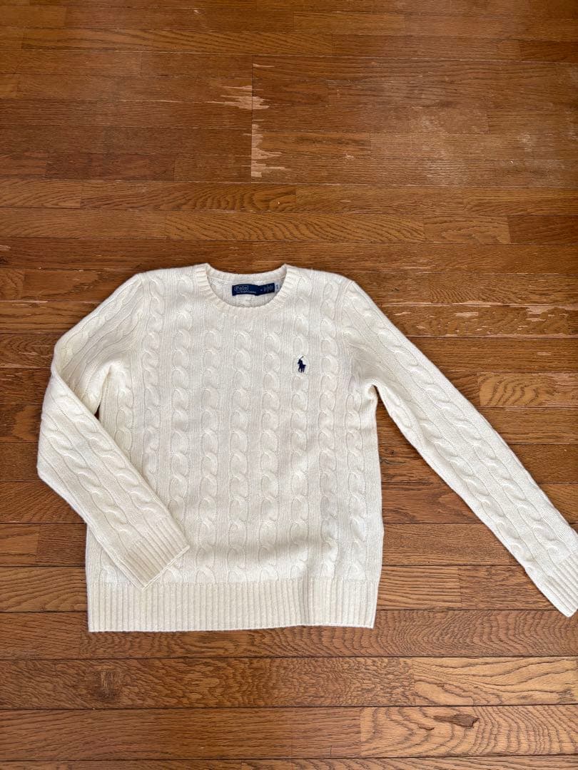 Polo by Ralph Lauren ホワイト ケーブルニット M