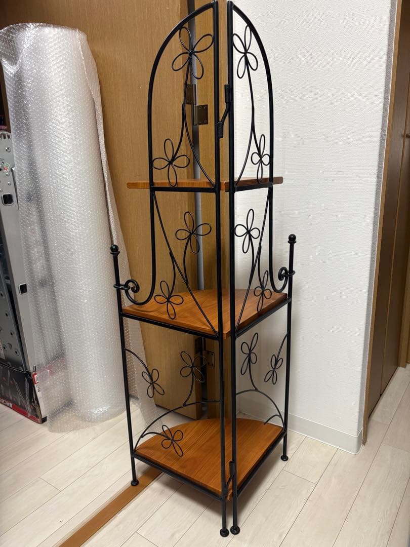 アイアン細工　3段コーナーラック　コーナーシェルフ　プランタースタンド