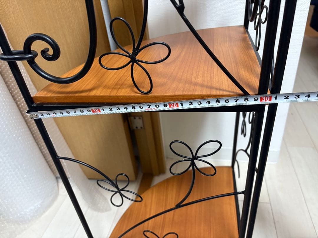 アイアン細工　3段コーナーラック　コーナーシェルフ　プランタースタンド