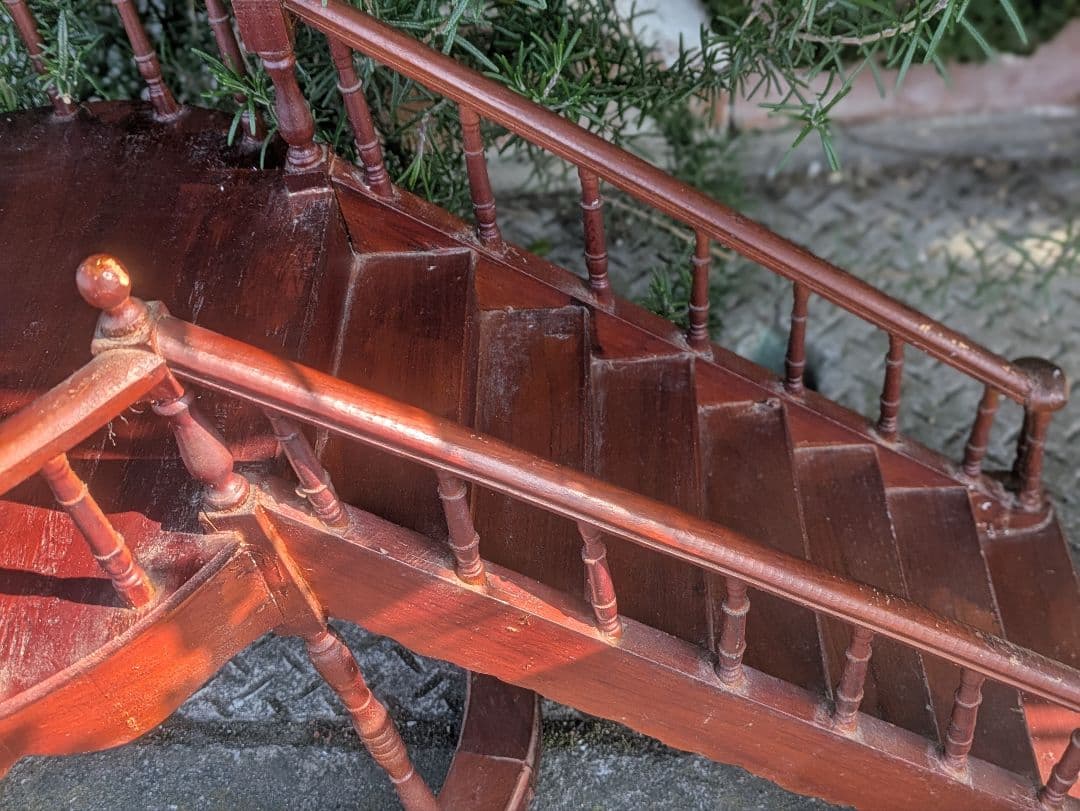 【古道具】木製 階段 オブジェ