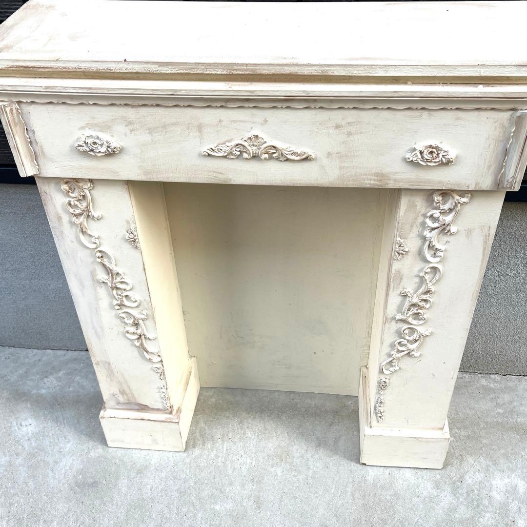 アンティーク　シャビー マントルピース 装飾棚 ホワイトアルル コベントガーデン