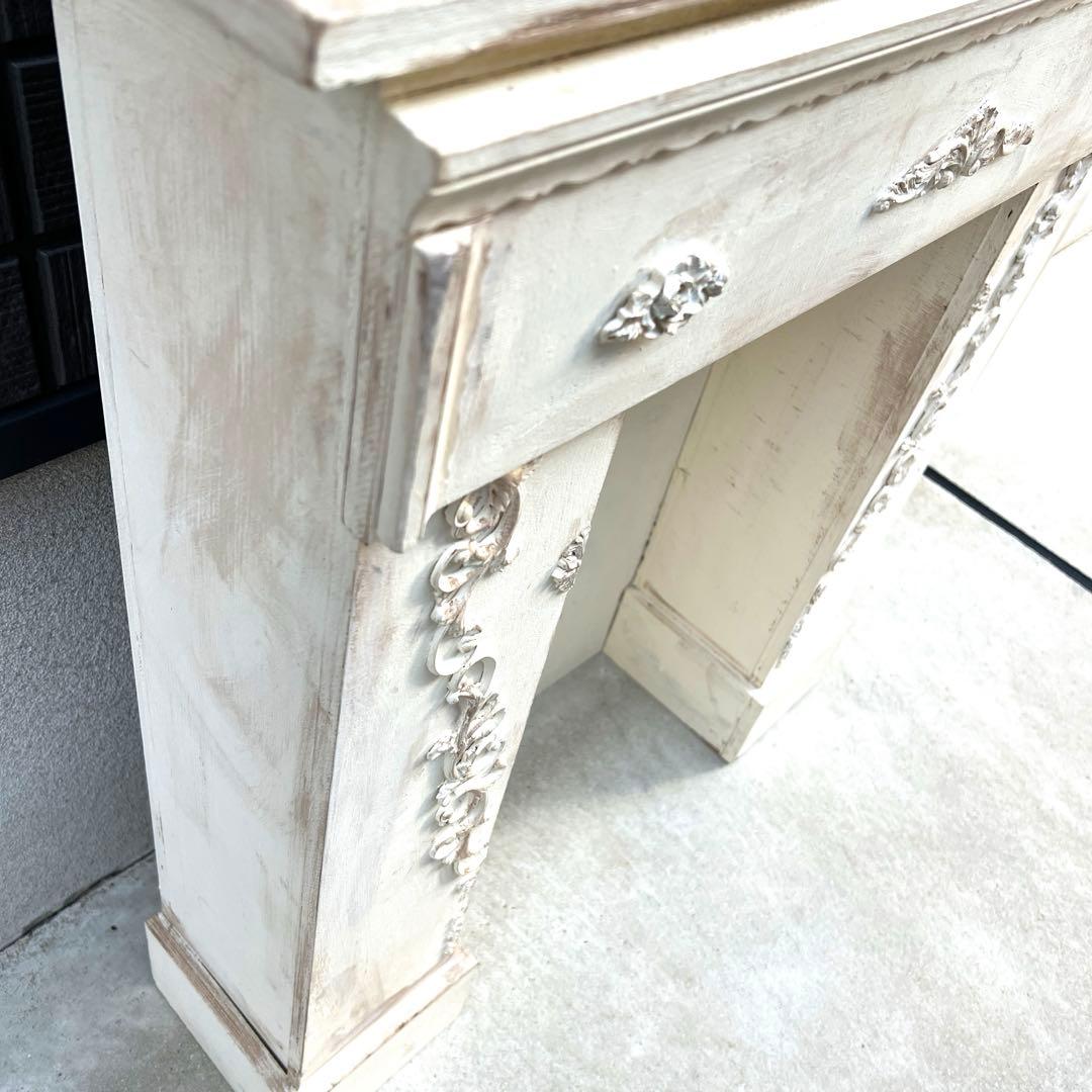 アンティーク　シャビー マントルピース 装飾棚 ホワイトアルル コベントガーデン
