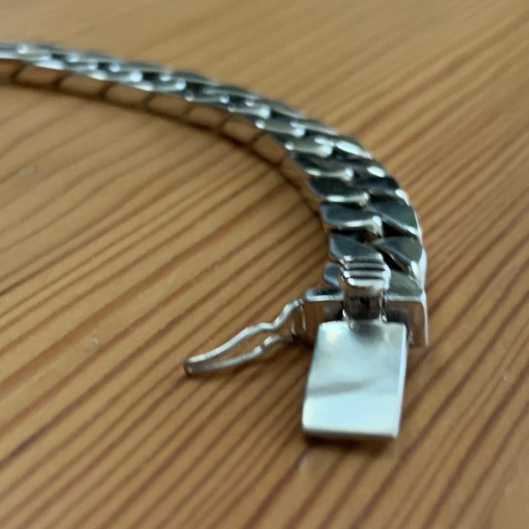 喜平チェーン ブレスレット シルバー925鑑定済 8mm×18cm キューバン