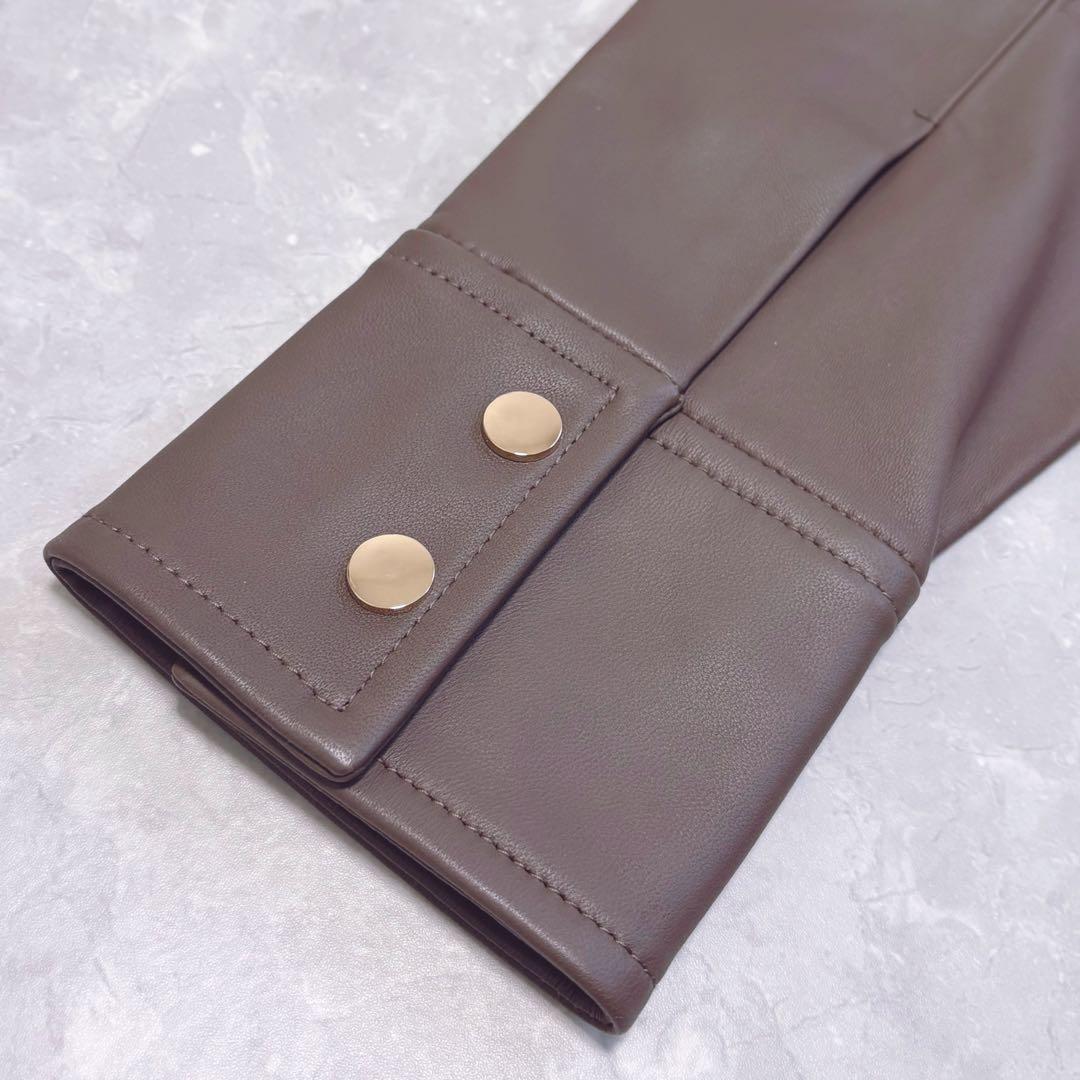 美品　EUCLAID　エウクレイド　ラムレザー　スタンドカラージャケット　羊革