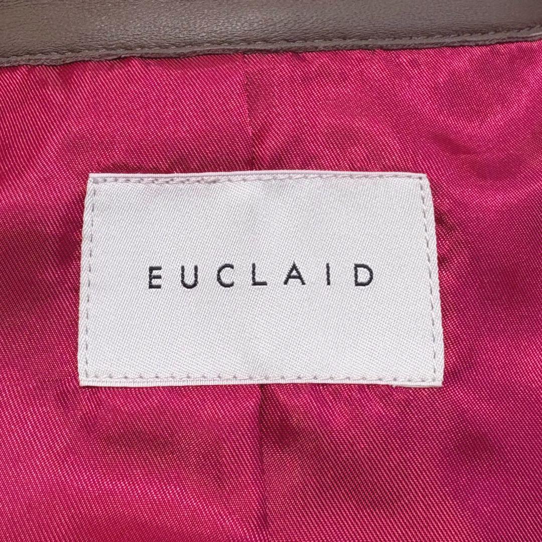 美品　EUCLAID　エウクレイド　ラムレザー　スタンドカラージャケット　羊革