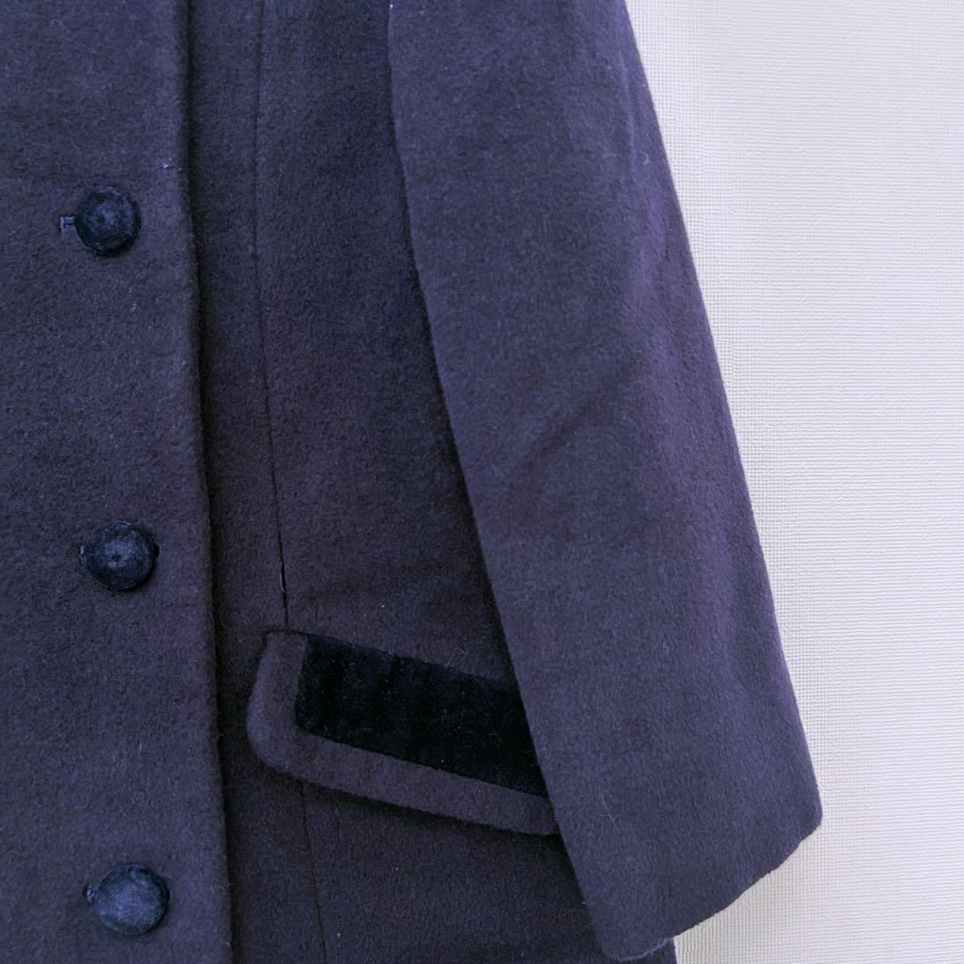 familiar ネイビー アンゴラ混　ウールコート　120