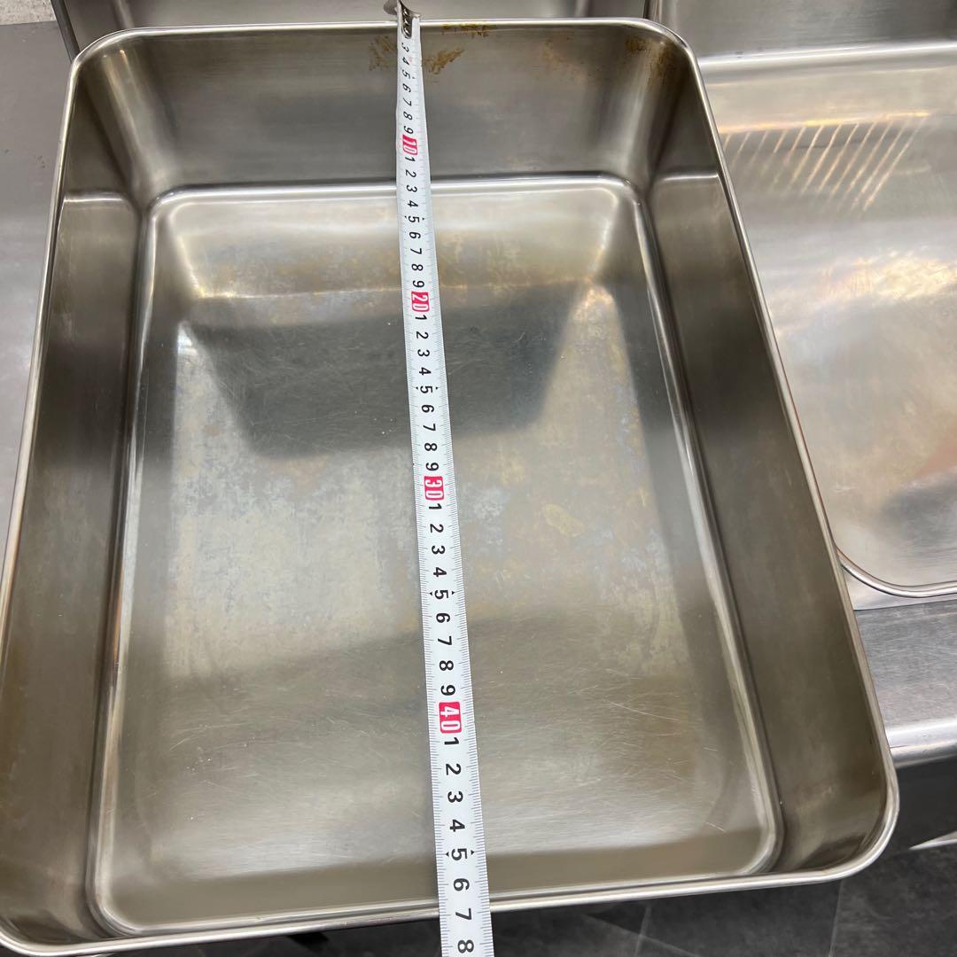 【まとめ売り】ステンレス深型組バット 、角バット（網付き）、トングなど