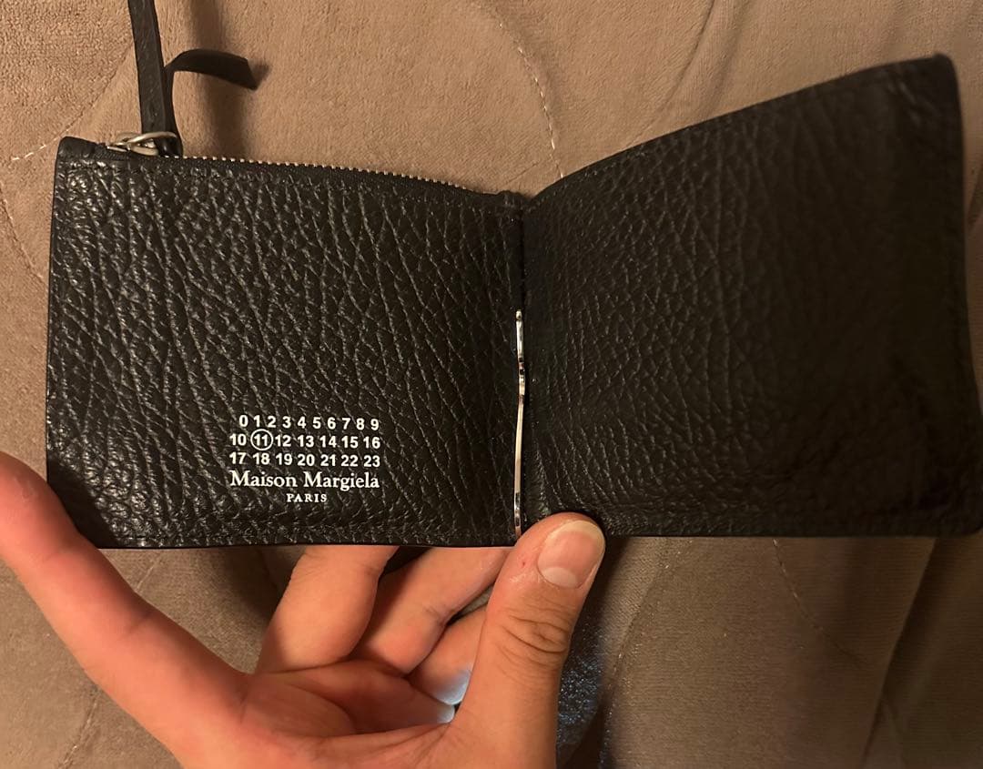 【状態良好】メゾンマルジェラ マネークリップ ウォレット 折り財布 ブラック