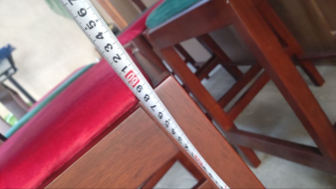 引き取りのみ！カウンターチェア 6脚セット 木製タイ産木材オーダーメイド 中古