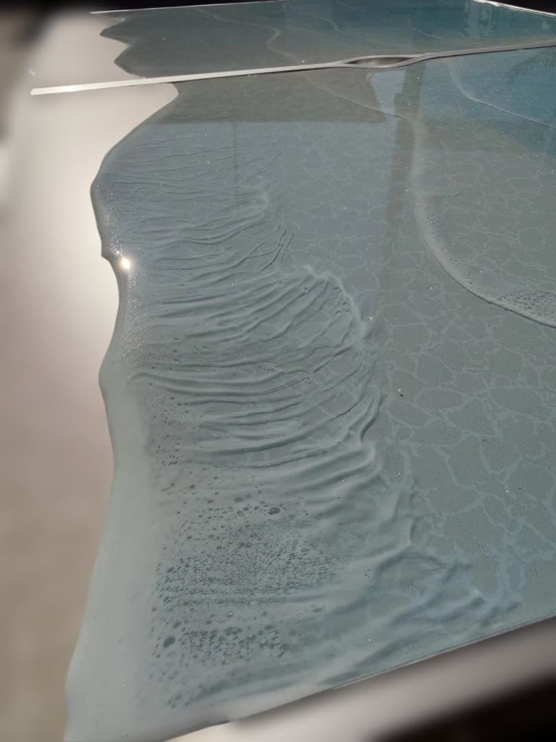 アウトドアテーブル 折りたたみ 90x60 高さ調整　レジン　海　波