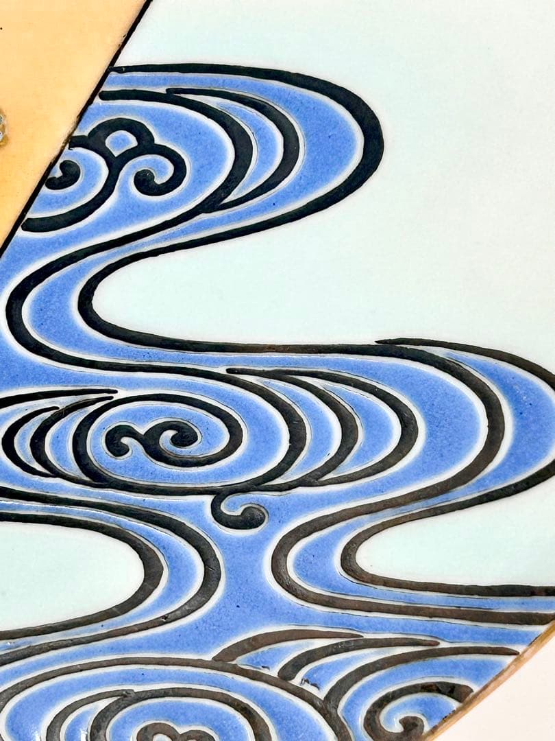 稀少 明治九谷の第一人者 松本佐平 松雲堂 五彩手流水草花文大皿 九谷焼